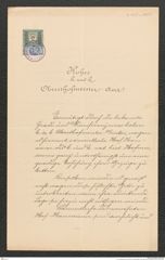 k.k. naturhistorisches Hofmuseum, Intendanzakten 1885-1896 (Hauer), Aktenzahl Z.429.a/1890, Seite 1